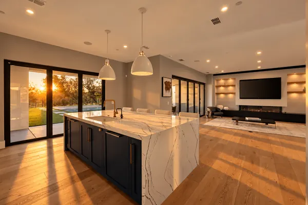 Modern Kitchen and Living Space at 5331 Da Vinci Drive, El Dorado Hills.