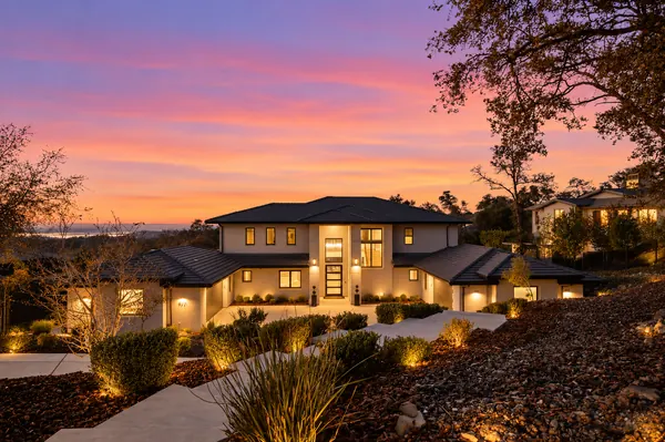 Luxury Hillside Estate at Twilight at 5331 Da Vinci Drive, El Dorado Hills.